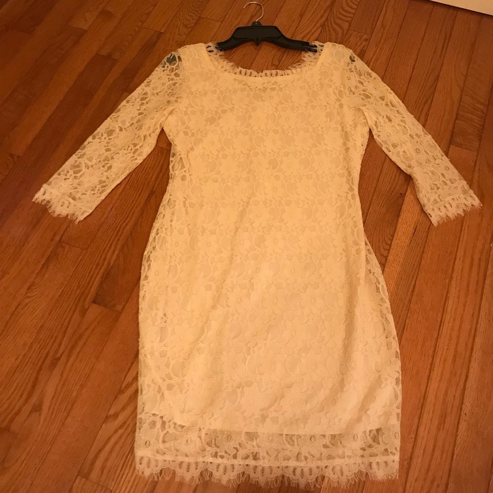 Woman Cream Lace  Dress